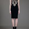 Alexander Mcqueen Intarsia Knit Dress in Black - Lyst