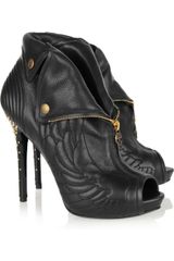 Alexander McQueen Zipfront Embroidered Leather Sandals