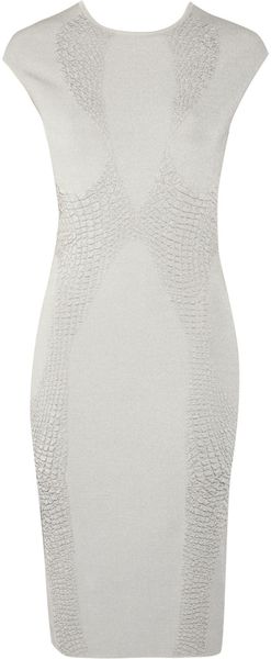 Alexander McQueen Textured Stretch Knit Dress - Lyst