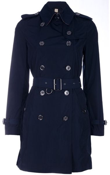 Burberry Brit Buckingham Trench Coat in Blue - Lyst