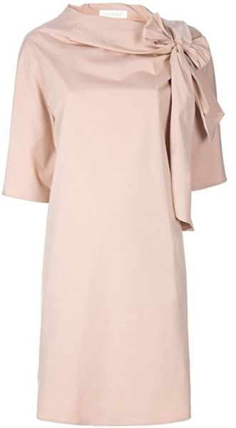 Cacharel Asymmetric Dress in Beige (nude) - Lyst