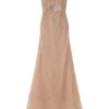 Carolina Herrera Round Neck Embroidered Gown in Beige - Lyst