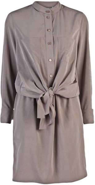 Carven Front Tie Dress in Brown (tan) - Lyst