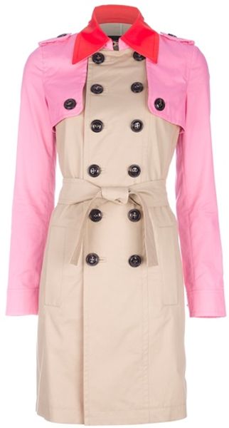 Dsquared2 Block Coloured Trench Coat in Beige (nude) - Lyst