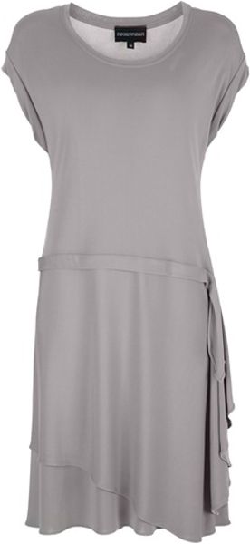 Emporio Armani Layered Dress in Pink (taupe) - Lyst
