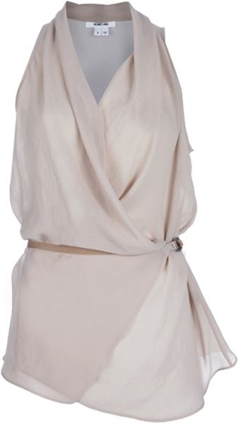 Helmut Lang Layered Shroud Sleeveless Top in Beige (nude) - Lyst