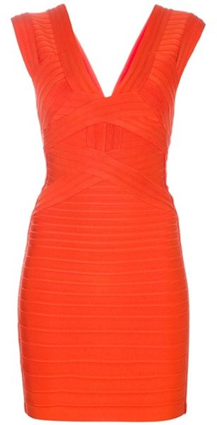 Hervé Léger Sleeveless Dress - Lyst