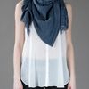 Jil Sander Frayed Scarf in Blue - Lyst