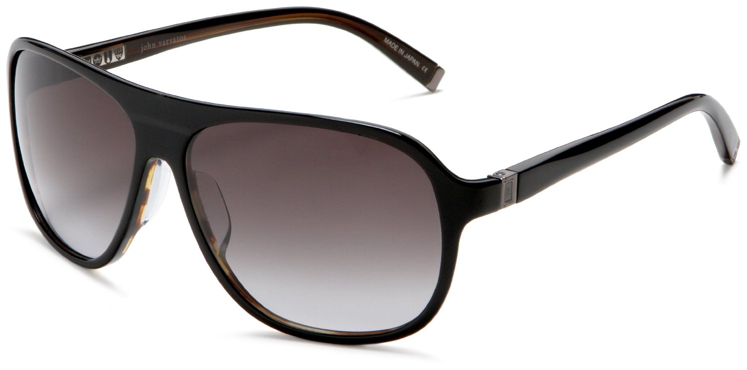 John Varvatos Asian Fit Sunglasses in Black for Men (black/tortoise