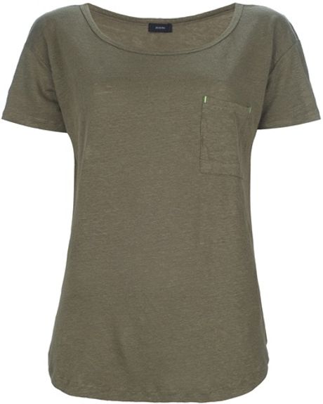 Joseph Boat Neck Tshirt in Green (khaki) - Lyst