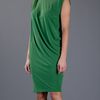 Lanvin Drape Dress in Green - Lyst