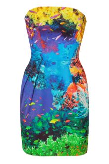 Mary Katrantzou Coral Reef Strapless Puff Dress - Lyst