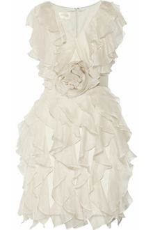 Notte By Marchesa Ruffled Silkcrepe Dress - Lyst