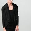 Oak  Linen Square Collar Cardigan in Black for Men - Lyst