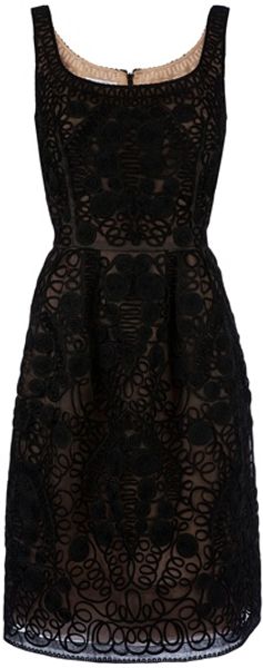 Oscar De La Renta Lace Dress in Black - Lyst