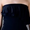 Ralph Lauren Blue Label Ruffle Detail Bandeau Top in Black (grey) - Lyst