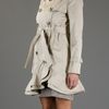Red Valentino Ruffled Trench Coat in Beige - Lyst