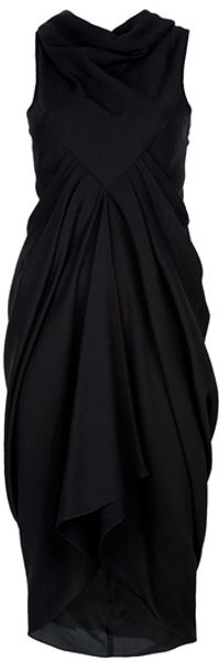 Rick Owens Silk Crepe Dress in Black - Lyst
