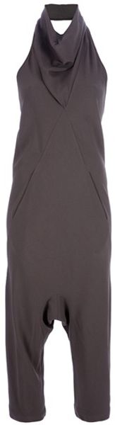 Rick Owens Cowl Neck Jumpsuit - Lyst