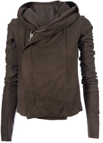 Rick Owens Hooded Leatehr Jacket - Lyst