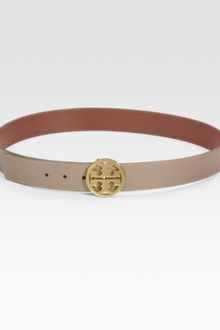 Tory Burch Logo Buckle Leather Belt - Lyst