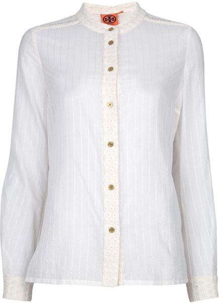 Tory Burch Mora Blouse in White - Lyst