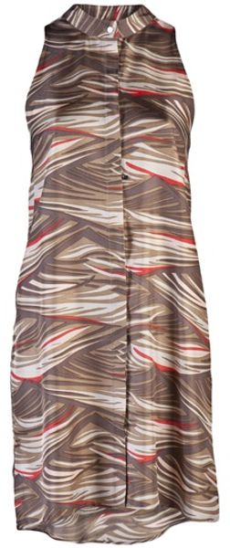 Veronica Beard Bohemian Wave Dress in Brown (khaki) - Lyst