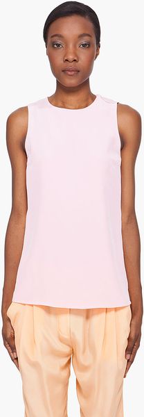 3.1 Phillip Lim Pink Silk Zip Tank Top in Pink - Lyst
