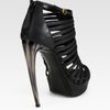 Alexander Mcqueen Strappy Leather and Horn Platform Sandals in Black - Lyst