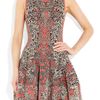 Alexander Mcqueen Flared Barnacle Intarsia Dress in Gray (coral) - Lyst