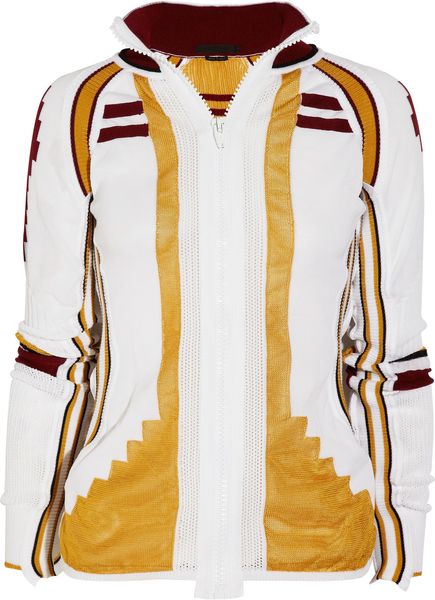 Alexander Wang Meshpaneled Fineknit Cardigan in Multicolor (white) - Lyst