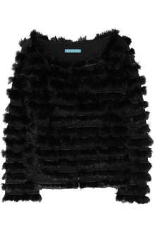 Alice + Olivia Honor Rabbit Trimmed Wool Jacket - Lyst