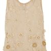Alice + Olivia Embellished Silkchiffon Top in Beige (nude) - Lyst