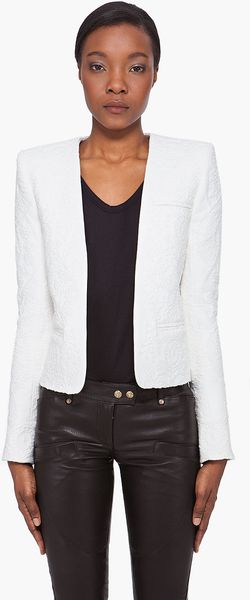 Balmain White Embossed Print Jacket - Lyst