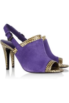 Bottega Veneta Spritz Suede and Watersnake Sandals - Lyst