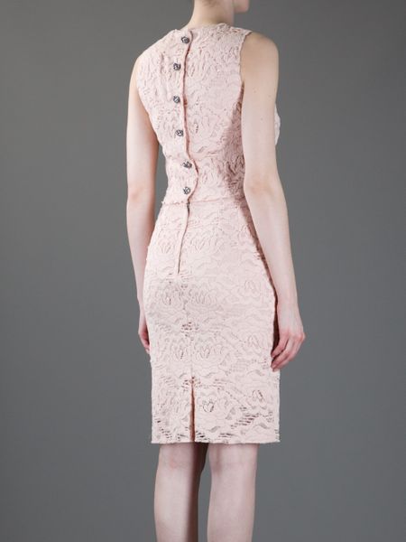 Dolce & Gabbana Lace Dress in Pink - Lyst