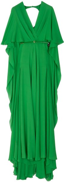 Elie Saab Silk Crep Ss W Slit Dress 14 - Lyst