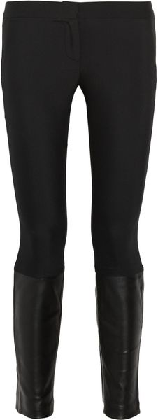  Stretchcrepe Jersey and Leather Pants 