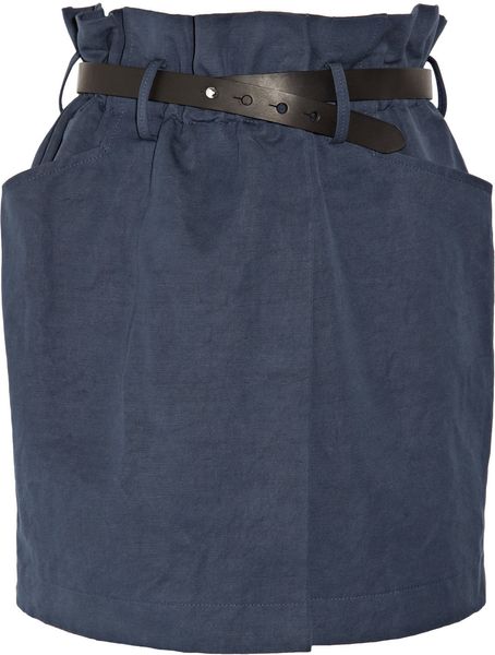 Isabel Marant Cybil Belted Cottonblend Mini Skirt in Blue - Lyst