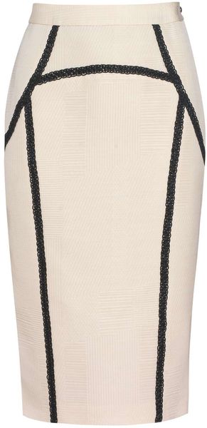 Jaeger Braid Detail Pencil Skirt - Lyst