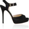 Jimmy Choo Linda Suede Sandals in Black - Lyst