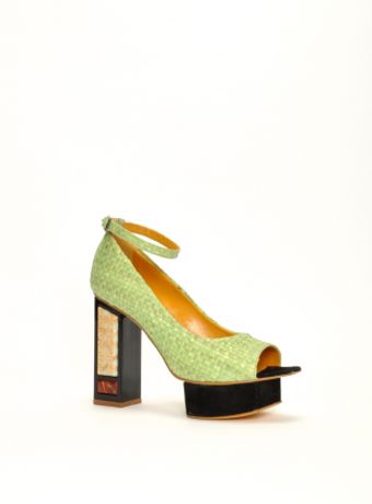  Green Lotus Platform Sandal By 