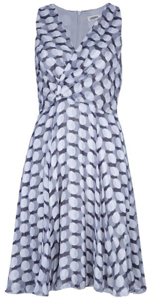 L'agence Printed Sleeveless Dress in Gray (grey) - Lyst