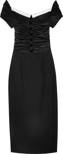 L'Wren Scott Ruched Woolblend Twill Dress - Lyst