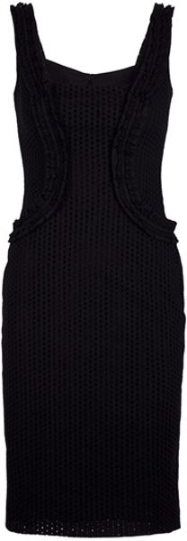 Mcq By Alexander Mcqueen Perforated Dress in Black - Lyst