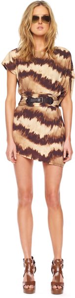 Michael Kors Striped Tie-Dye Asymmetric Coverup - Lyst
