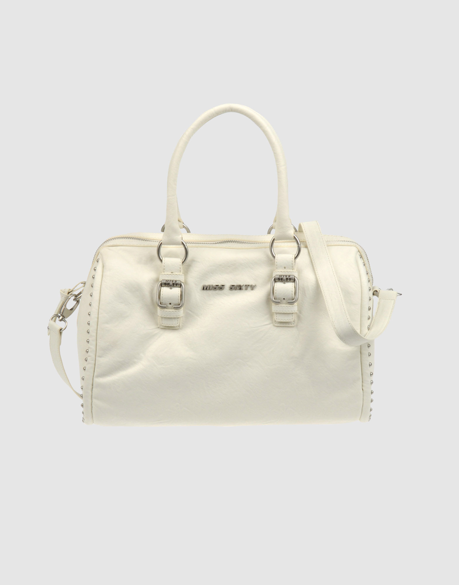 Miss Sixty Large Leather Bags in White (ivory) | Lyst