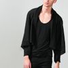 Oak  Linen Square Collar Cardigan in Black for Men - Lyst