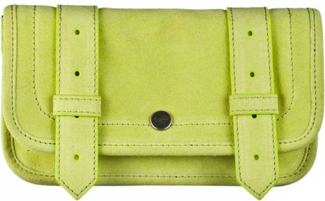 Proenza Schouler Ps1 Wallet Suede in Yellow (chartreuse) - Lyst