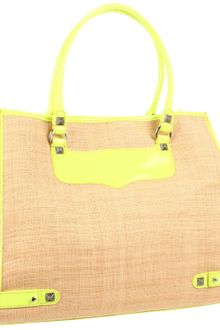 Rebecca Minkoff Neon Straw Diamond Tote - Lyst